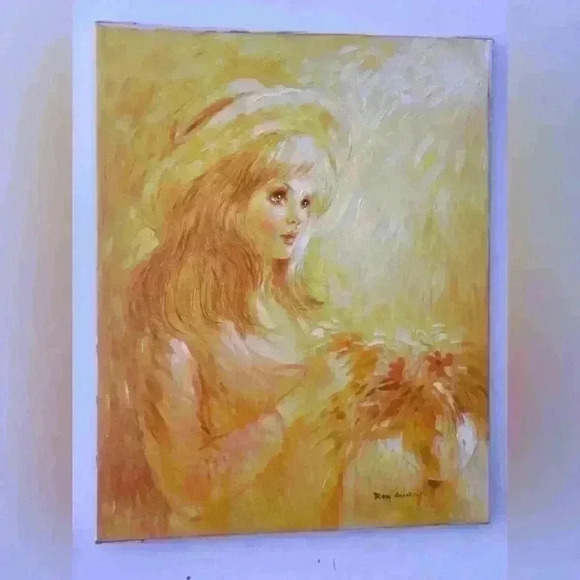 Beautiful Roy Austin Original Handmade Painting Blonde Girl - Picture 3 of 14